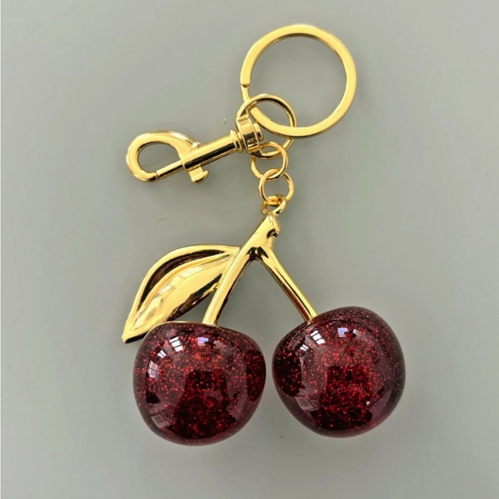 Coach Gold and Red Cherry Key Holder